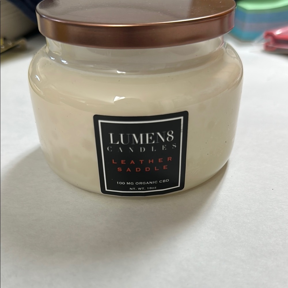 Lumen8 Leather Saddle Candle